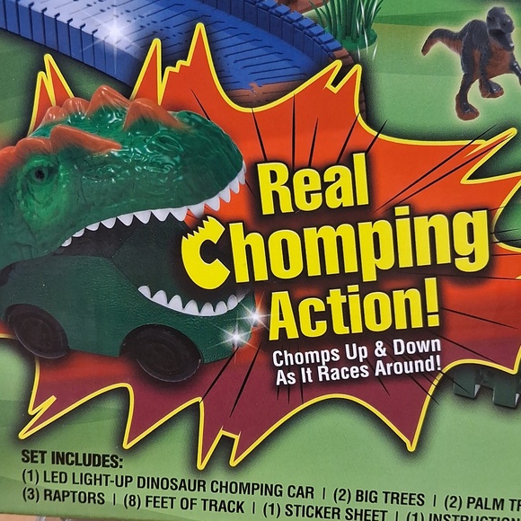 New Unopened Magic Tracks Dino Chompers 172 Pieces 8ft Speedway Kids Playset - Picture 3 of 9